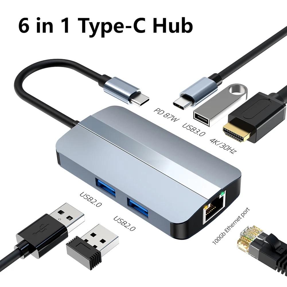 CŸ USB  Ƽ Ʈ , SD TF ī , ̴ Ʈ ŷ ̼, HD ȣȯ, 4K, 30HZ, PD87W, USB 3.0, 2.0, 6 in 1